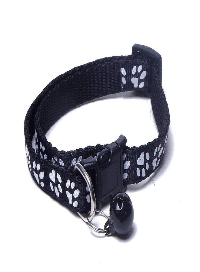 Pet Guard طوق للقطط والجراء قابل لتعديل الطول مع جرس (أسود) - Image 1